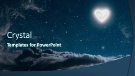  Presentation with lovers - Slide set consisting of moon-heart-shaped-shines-over background and a navy blue colored foreground