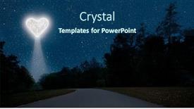  Presentation with lovers - Presentation design consisting of moon-heart-shaped-shines-over background and a ocean colored foreground