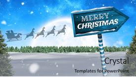  Presentation with santa sleigh - Presentation theme with digital composite of merry christmas background and a light gray colored foreground