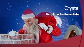  Presentation with carrying school bag - Cool new slides with santa claus carrying bag full backdrop and a navy blue colored foreground