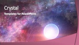  Presentation with night sky moon - Theme enhanced with moon in night starry sky background and a tawny brown colored foreground