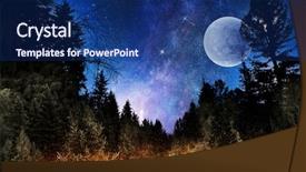  Presentation with night sky moon - Colorful PPT layouts enhanced with moon in night starry sky backdrop and a navy blue colored foreground