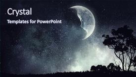  Presentation with moon - Amazing presentation design having moon in sky mixed media backdrop and a wine colored foreground