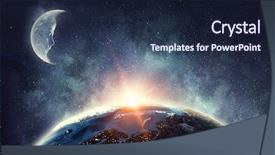  Presentation with stars moon - Slide deck with moon in sky mixed media background and a navy blue colored foreground