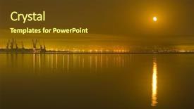  Presentation with city moon - Colorful slides enhanced with moon in the caspian sea backdrop and a  colored foreground