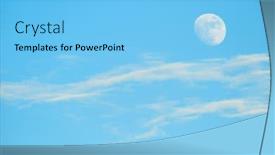  Presentation with moon - Cool new presentation theme with moon in the day time backdrop and a light blue colored foreground