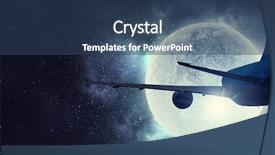  Presentation with night sky - Audience pleasing slide deck consisting of moon landing - airliner in night sky backdrop and a ocean colored foreground