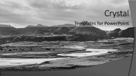  Presentation with volcanic rocks - Presentation design featuring moon like desert with volcanoes background and a light gray colored foreground