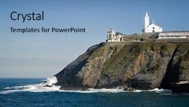  Presentation with navigation - Cool new presentation theme with moon navigation - lighthouse north of spain backdrop and a teal colored foreground