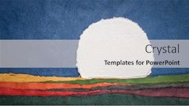  Presentation with abstract watercolor - Presentation theme with moon-or-sun-rising-over background and a sky blue colored foreground