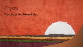  Presentation with abstract watercolor - Presentation theme having moon-or-sun-rising-over background and a red colored foreground