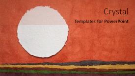  Presentation with abstract watercolor - PPT theme featuring moon-or-sun-rising-over background and a red colored foreground