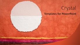  Presentation with abstract watercolor - PPT theme enhanced with moon-or-sun-rising-over background and a coral colored foreground