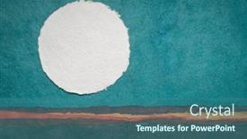  Presentation with abstract watercolor - Slides enhanced with moon-or-sun-rising-over background and a ocean colored foreground