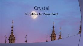  Presentation with westminster - Beautiful PPT theme featuring moon over houses of parliament and westminster palace in uk london backdrop and a light blue colored foreground