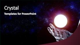  Presentation with spaceman - Beautiful presentation featuring moon planet in spaceman hand backdrop and a black colored foreground