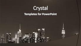  Presentation with city moon - Slides having moon rise over midtown manhattan background and a tawny brown colored foreground