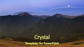  Presentation with shining - PPT theme consisting of moon rised and shining over the high mountain background and a tawny brown colored foreground