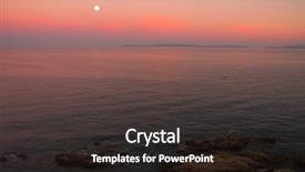  Presentation with sunset - Presentation having moon rising sea - evening sunset on the bay background and a  colored foreground