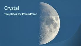  Presentation with blue sky - Cool new PPT layouts with moon showing against blue sky backdrop and a ocean colored foreground