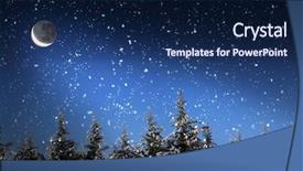  Presentation with snow - Presentation theme with moon stars - beautiful winter landscape with snow background and a navy blue colored foreground