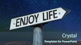 Presentation with life - PPT layouts enhanced with moon stars - enjoy life sign background and a ocean colored foreground