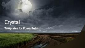  Presentation with moon trees - Colorful PPT layouts enhanced with moon trees - countryside landscape with dirt road backdrop and a dark gray colored foreground