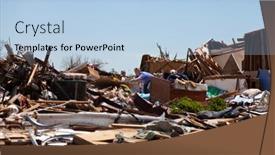  Presentation with strikes - Presentation design having moore-oklahoma-usa-may-20th background and a light blue colored foreground