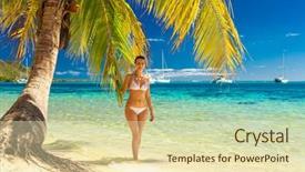  Presentation with polynesia - Cool new presentation theme with moorea and tahiti french polynesia backdrop and a soft green colored foreground