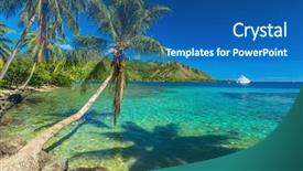  Presentation with palm - PPT layouts consisting of moorea in tahiti french polynesia background and a ocean colored foreground