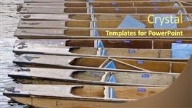  Presentation with england - PPT theme consisting of moored punts on the river cam in cambridge england background and a tawny brown colored foreground