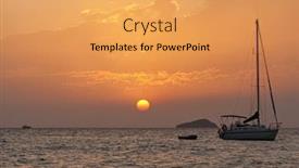  Presentation with sailboat - Amazing presentation theme having moored-sailboat-at-sunset backdrop and a yellow colored foreground