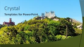  Presentation with castle - Presentation theme having moorish-castle-and-pena-castle background and a light blue colored foreground