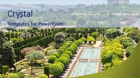  Presentation with cordoba - Presentation with moorish style garden at cordoba background and a sky blue colored foreground