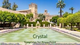  Presentation with cordoba - Slides having moorish style garden at cordoba background and a soft green colored foreground