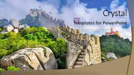  Presentation with castle wall - Slide deck with moors wall with pena nation background and a light blue colored foreground