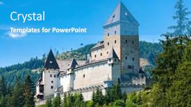  Presentation with salzburg - Presentation theme consisting of moosham-castle-near-unternberg-salzburg background and a teal colored foreground