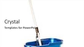  Presentation with bucket list adventure dreams goals - Slide deck enhanced with mop and bucket isolated background and a white colored foreground