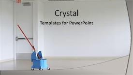  Presentation with mop baby - PPT layouts with mop in pail by spilled background and a light gray colored foreground
