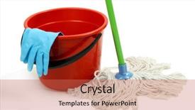  Presentation with rubber gloves - Cool new slides with mop plastic bucket and rubber backdrop and a  colored foreground