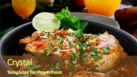  Presentation with shrimp fish - PPT theme with moqueca fish and shrimp traditional background and a tawny brown colored foreground