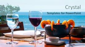  Presentation with shrimp fish - Amazing presentation design having moqueca-fish-and-shrimp-traditional backdrop and a sky blue colored foreground