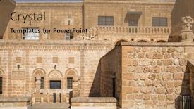  Presentation with monastery - Slide deck enhanced with mor-gabriel-syriac-monastery background and a  colored foreground