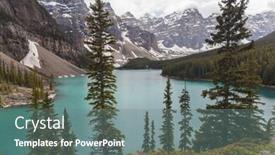  Presentation with banff national park - Presentation featuring moraine lake a glacially-fed lake in banff national park alberta canada situated in the valley of the ten peaks surrounded by the snow covered peaks of the rocky mountains background and a seafoam green colored foreground