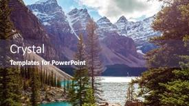  Presentation with beautiful moraine lake - Slide set enhanced with moraine-lake-banff-park-canada and a violet colored foreground