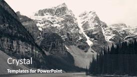  Presentation with banff national park - PPT theme enhanced with moraine-lake-with-snow-capped background and a dark gray colored foreground