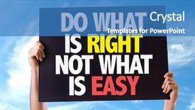  Presentation with moral - Presentation theme consisting of moral education - do what is right not background and a teal colored foreground