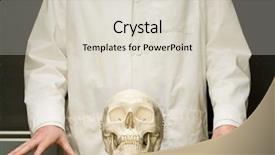  Presentation with skull - Cool new presentation with moral science - student stood with human skull backdrop and a  colored foreground