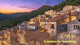  Presentation with dusk - Presentation design with morano-calabro-italy-at-dusk background and a  colored foreground