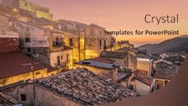  Presentation with dusk - PPT theme featuring morano-calabro-italy-at-dusk background and a  colored foreground